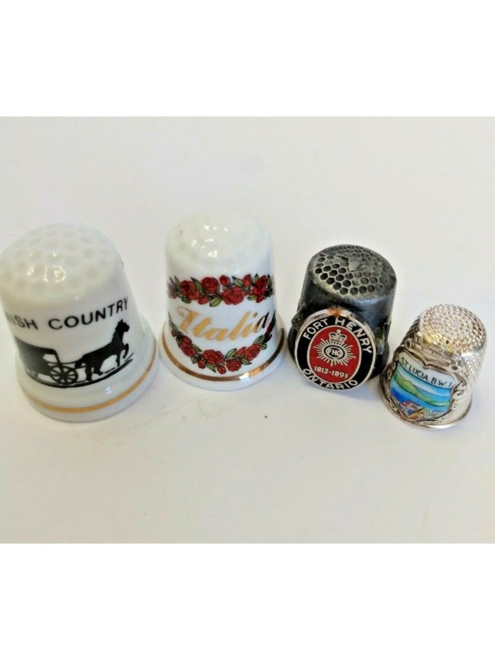 Vintage Souvenir  Porcelain Thimbles  - Lot of 4 - Collectible - see details